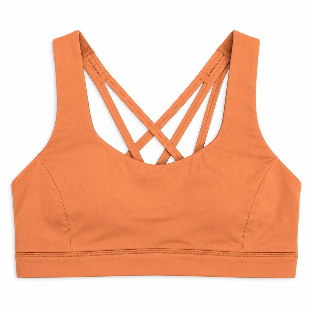 Lululemon Energy Bra Womens Size 6 Peach Strappy Back Medium Support Yoga